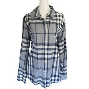 Foxcroft Plaid Button Down Shirt 20W Shaped Fit Cotton Blouse Preppy Casual Work